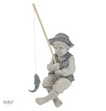 Figurine de pêcheur pour embellir un jardin, 15 cm de hauteur