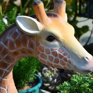 Girafe décorative en résine pour extérieur, 49 cm de hauteur