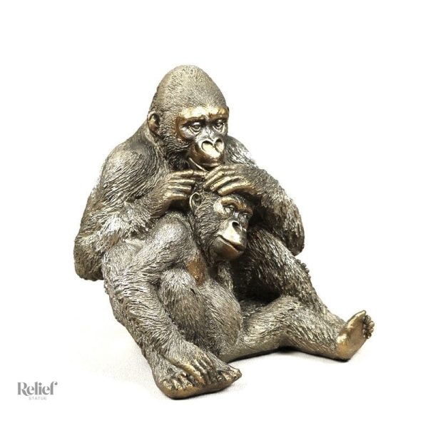 Statue gorille déco famille en résine artistique