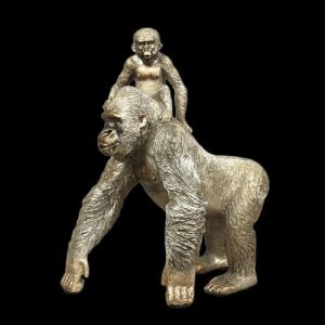 Gorille décoratif en famille, pièce originale pour intérieur