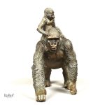 Statue de gorille familiale, accent unique pour la maison