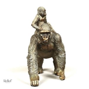 Statue de gorille familiale, accent unique pour la maison