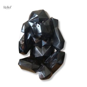 Statue Gorille Origami 23 cm pour décoration extérieure