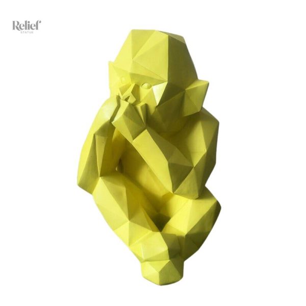 Gorille en papier plié, sculpture extérieure unique