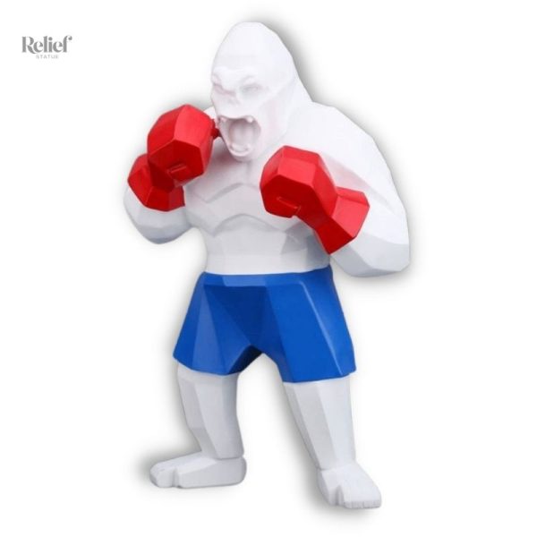 Statue Gorille Origami Boxeur 25 cm en décoration moderne