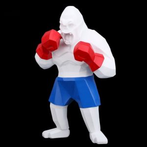 Gorille en origami, style boxeur, 25 cm de hauteur