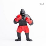 Statue décorative de gorille, thème boxeur, 25 cm