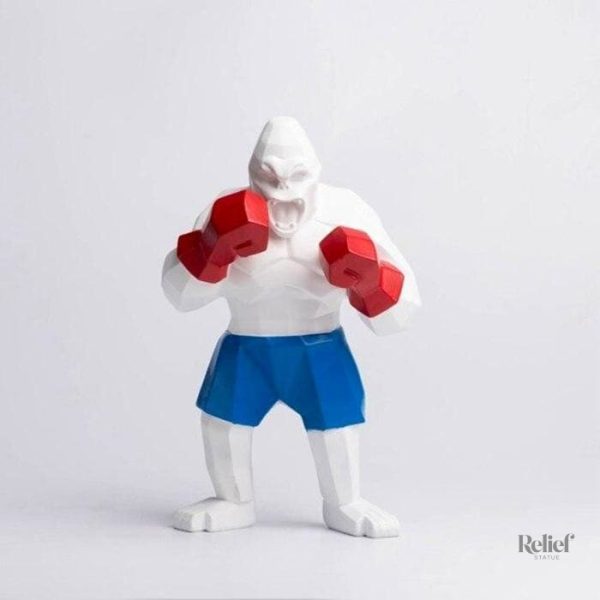 Sculpture gorille origami, figure boxeur, pièce unique