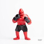 Gorille en origami, statuette boxeur, design contemporain