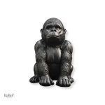 Statue Gorille noire 19 cm décorative en résine