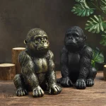 Gorille noir en résine, statue de 19 cm pour déco