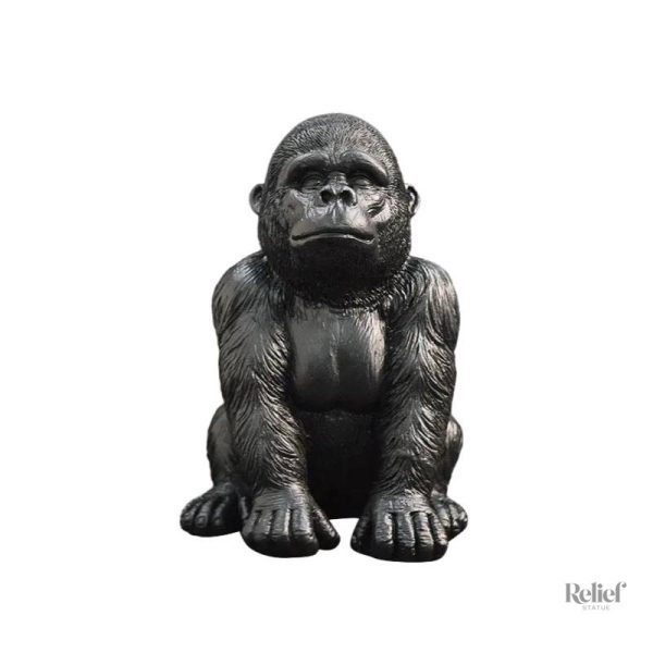 Statue de gorille, noir, 19 cm de hauteur