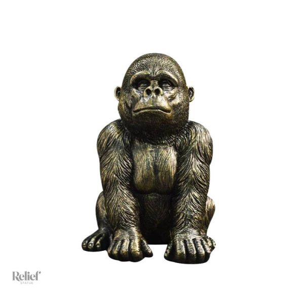 Gorille décoratif noir, statue 19 cm pour intérieur