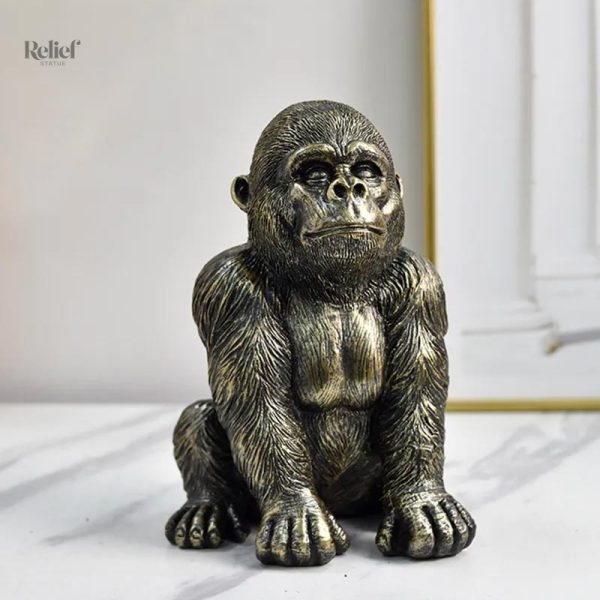 Statue gorille 19 cm, design moderne et stylisé