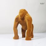 Statue décorative gorille, style origami élégant