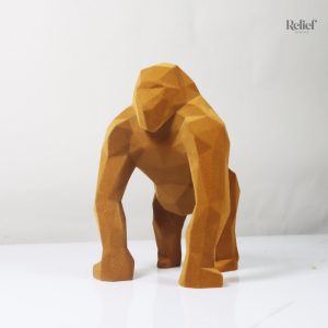 Statue décorative gorille, style origami élégant
