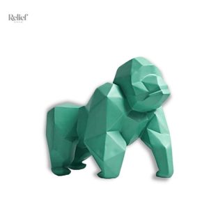 Statue gorille origami en résine 22 cm