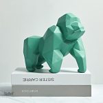 Statue décorative gorille, design origami