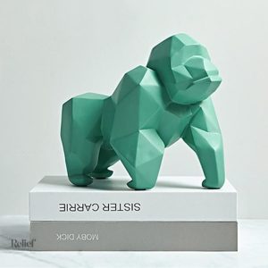 Statue décorative gorille, design origami