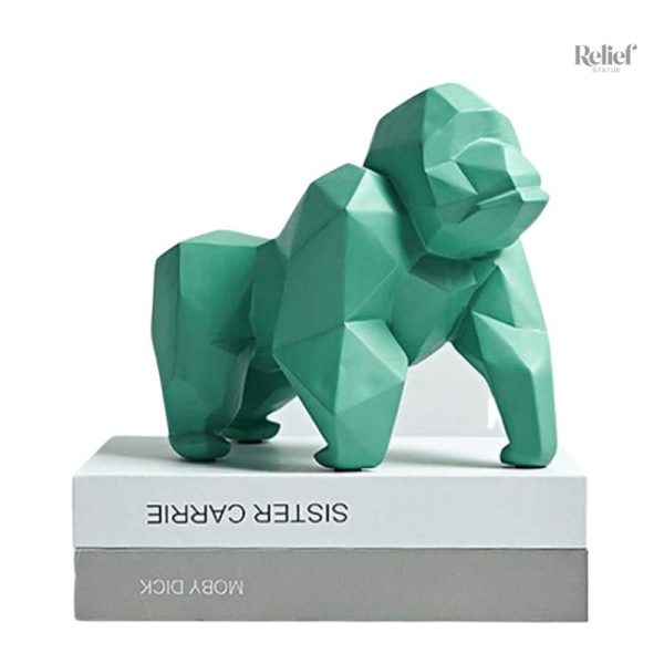 Gorille en résine, sculpture minimaliste 22 cm