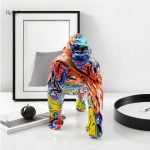 Statue gorille en résine 26 cm au style eighties