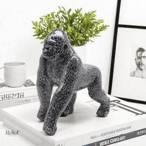 Gorille en résine 26 cm, décoration intérieure élégante
