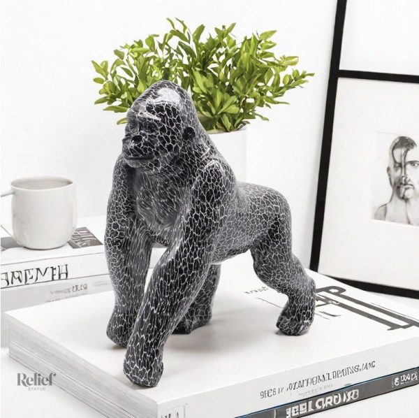 Gorille en résine 26 cm, décoration intérieure élégante
