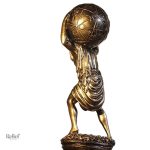 Statue grecque d'Atlas avec un globe, finition bronze, 27 cm