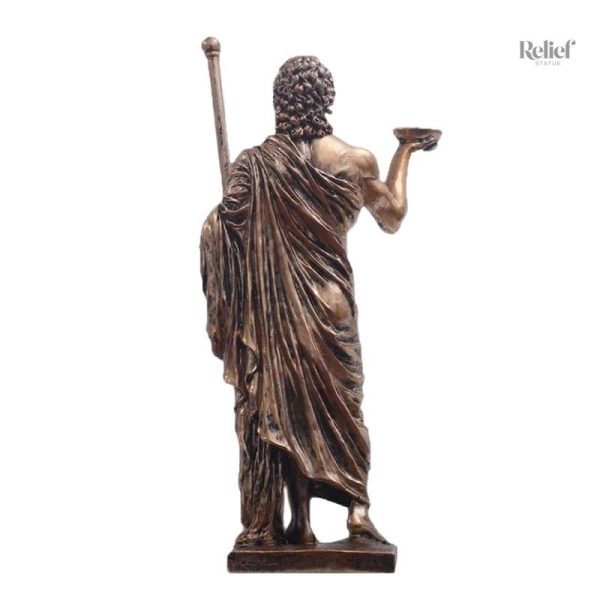 Détails de la statue grecque d'Asclépios, artisanat soigné et esthétique