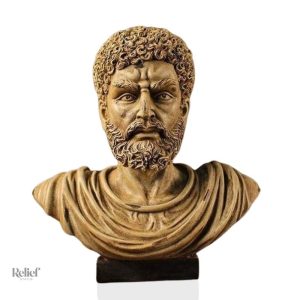 Statue César Marc-Aurèle effet bronze 30 cm, décoration grecque