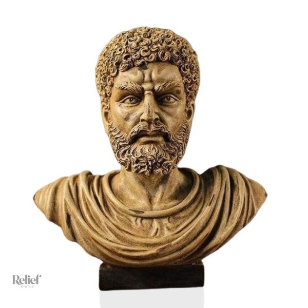 Statue César Marc-Aurèle effet bronze 30 cm, décoration grecque