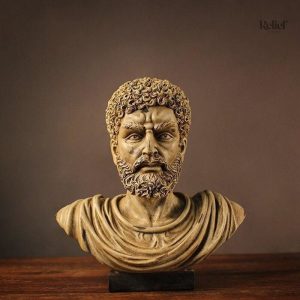 Statue grecque Marc-Aurèle, imitation bronze, 30 cm