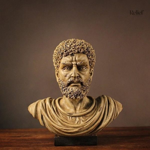 Statue grecque Marc-Aurèle, imitation bronze, 30 cm