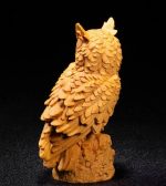 Figurine hibou en bois, 11 cm, style naturel et artisanal