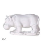 Statue d'hippopotame blanche décorative