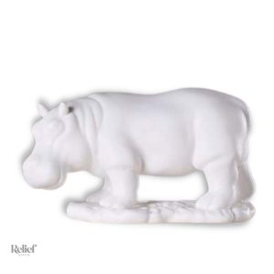 Statue d'hippopotame blanche décorative