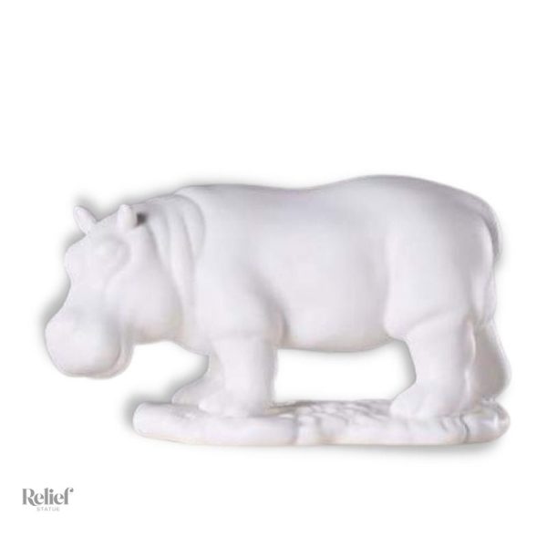 statue-hippopotame-blanc-1 Statue d'hippopotame blanche décorative