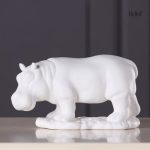 Objet de décoration hippopotame, blanc, style moderne