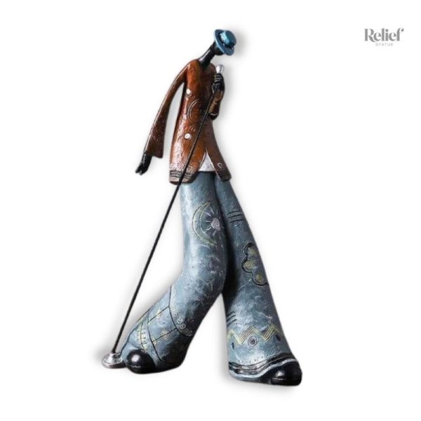 Sculpture d'art, homme jazz dynamique