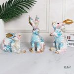 Statue d'animaux en pastel, lapin mignon