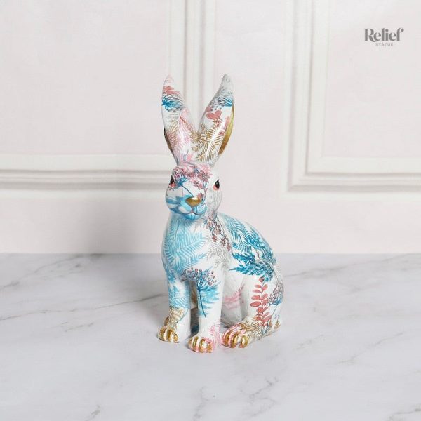 Statue lapin en pastel, idéale pour un cadeau