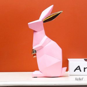 Statue en origami de lapin pour collection d'art