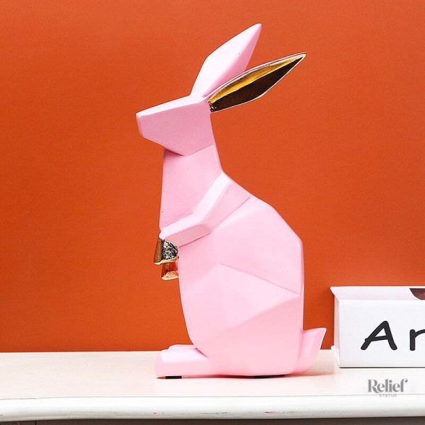 Statue en origami de lapin pour collection d'art