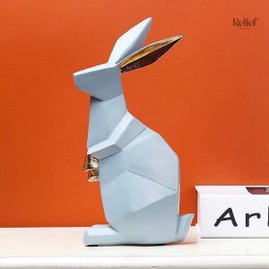 Lapin origami : statue design pour cadeaux