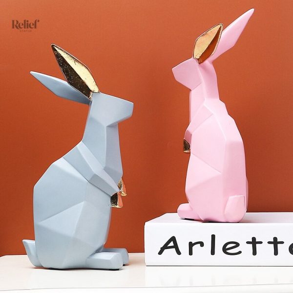Statue décorative de lapin en papier plié