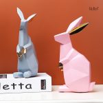 Objets d'art origami : statue de lapin unique