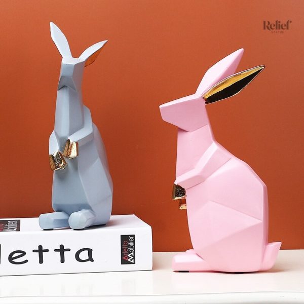 Objets d'art origami : statue de lapin unique