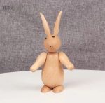 Statue lapin en bois nordique 15 cm, décoration intérieure