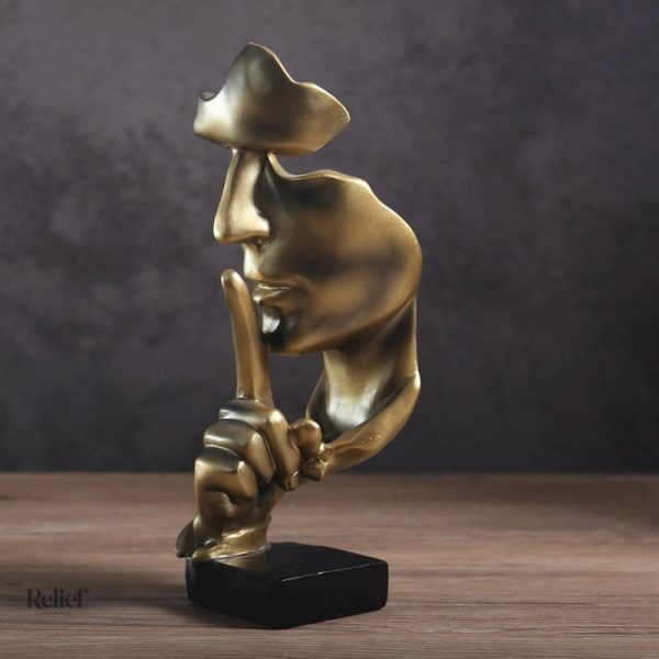 Sculpture homme, thème du silence et de la réflexion