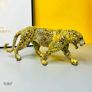 Sculpture léopard, thème animalier pour intérieur